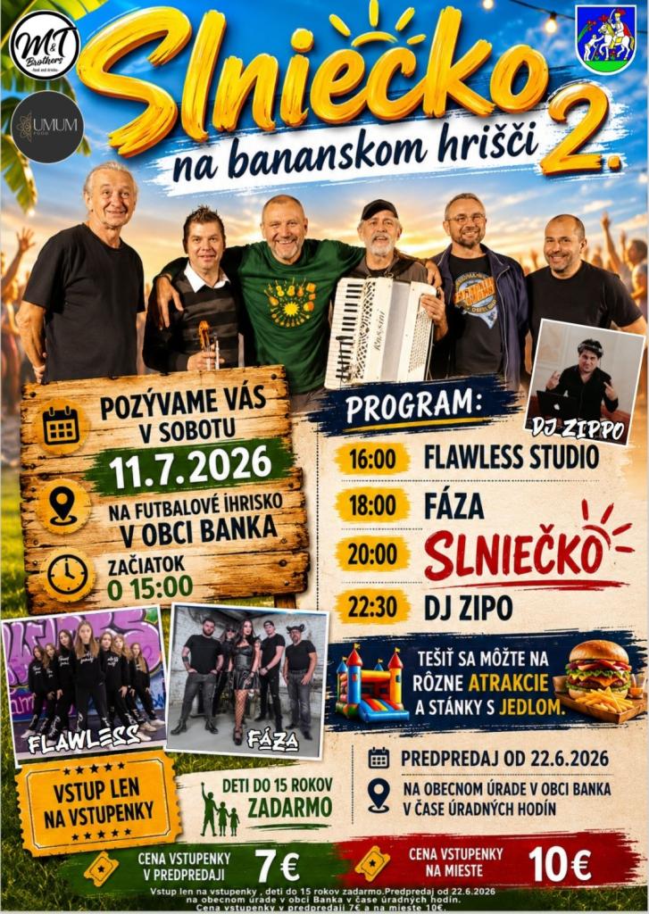 Pozvánka na&nbsp;SLNIEČKO NA&nbsp;BANANSKOM HRIŠČI 2.